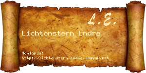 Lichtenstern Endre névjegykártya