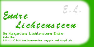 endre lichtenstern business card
